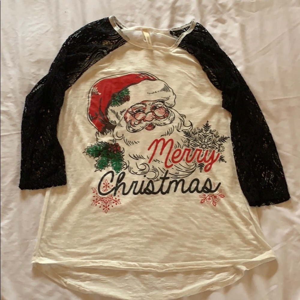 Lilypad, Christmas Top, White, Junior L